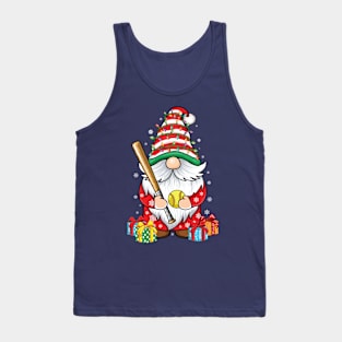 cute gnomes softball lover's funny Christmas gnome softball Tank Top